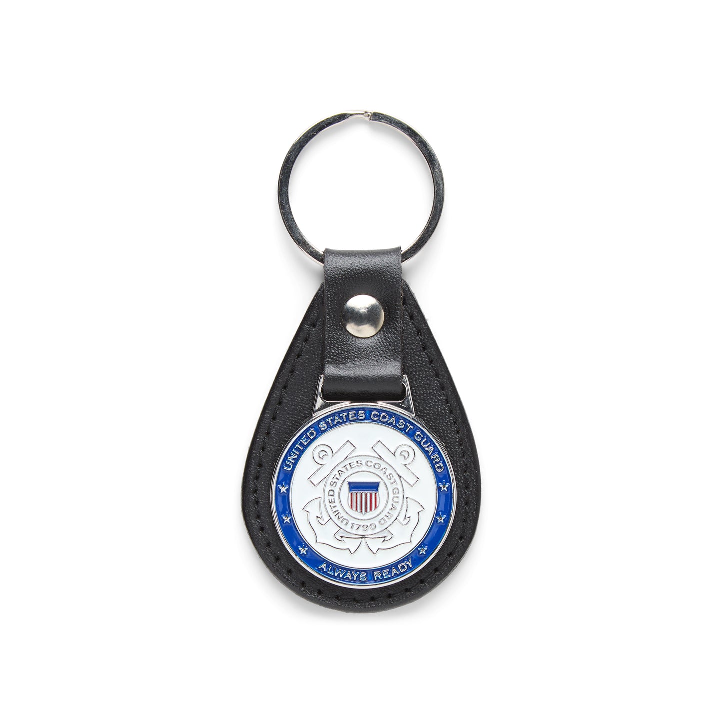 OODA United States Coast Guard Leather Key Chain - Black