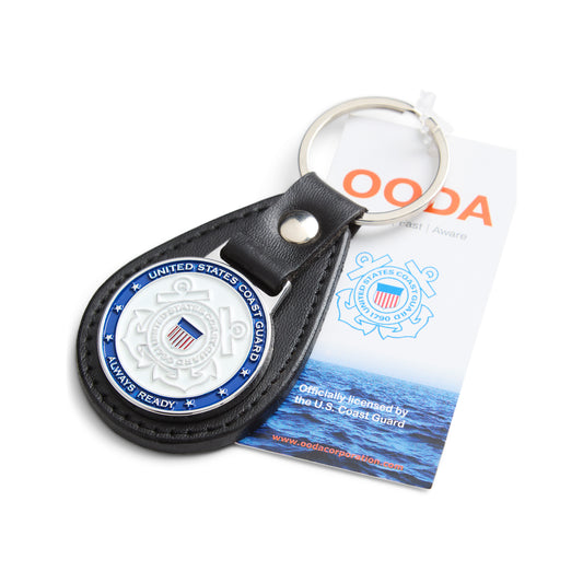 OODA United States Coast Guard Leather Key Chain - Black