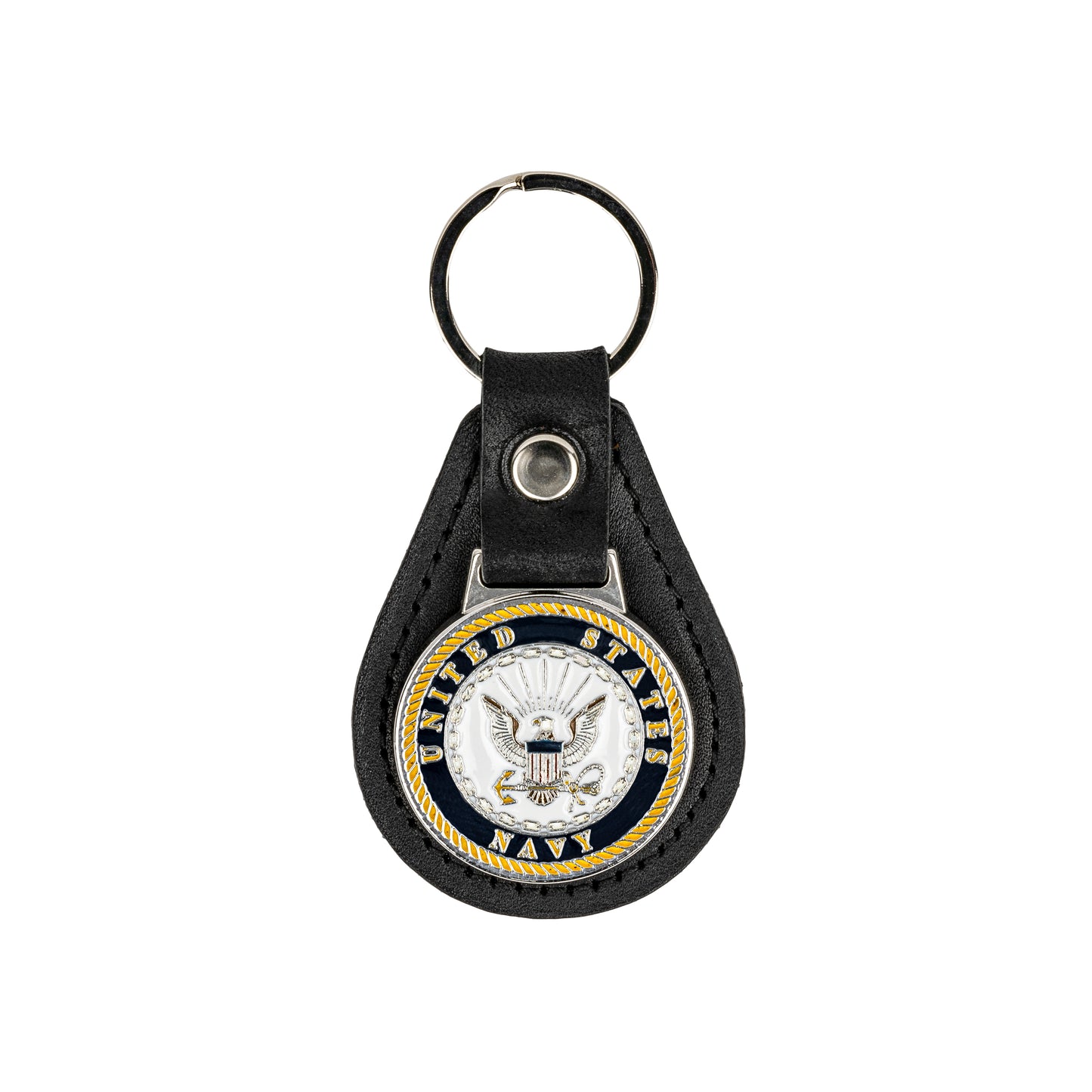 OODA United States Navy Leather Key Chain - Black