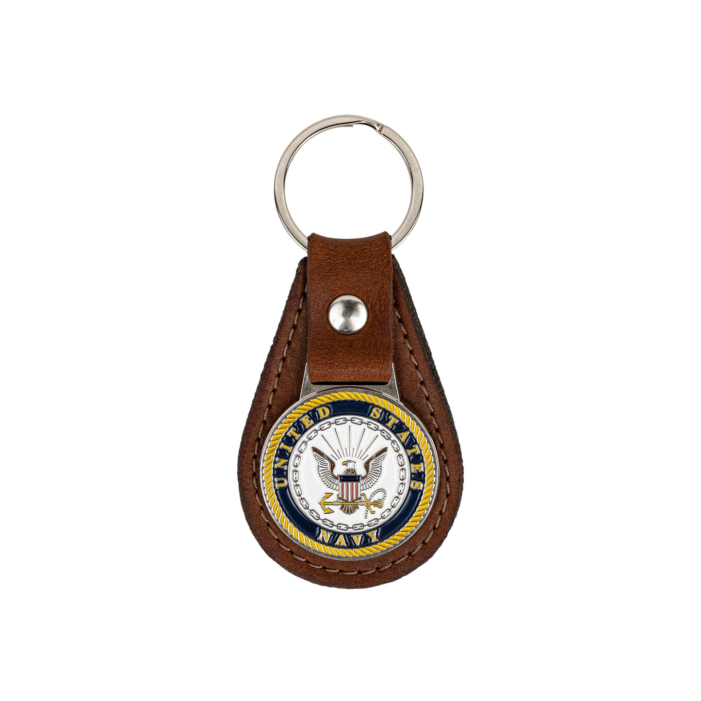 OODA United States Navy Leather Key Chain - Brown